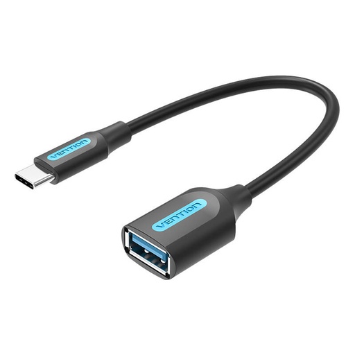 [056487] USB-C 3.1 muški na USB-A ženski OTG kabel Vention CCVBB 0,15 m, crni, PVC