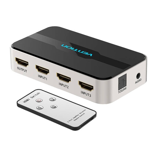 [056398] 3 u 1 izlaz HDMI Switch Vention AFJH0 s odvajanjem zvuka (sivo)