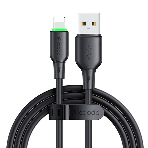 [054476] USB na Lightning kabel Mcdodo CA-4741 s LED svjetlom 1,2 m (crni)