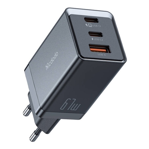 [057922] Mcdodo CH-1541 GaN zidni punjač, ​​2x USB-C, 1x USB, 67W (crni)