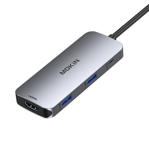 [059619] MOKiN 7 u 1 Adapter Hub USB-C na 2x USB 3.0 + 2x USB-C + SD + Micro SD + HDMI (srebrni)