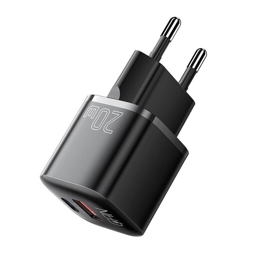 [060130] Punjač USB-C+USB-A 20W Essager GaN (crni)