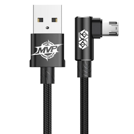 [018161] Baseus MVP koljeni kabel USB na mikro USB 2A 1m - crni (paket od 5 komada)