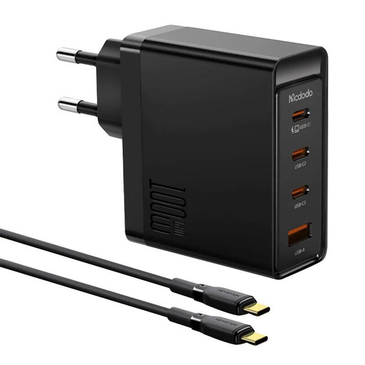 [059999] Zidni punjač McDodo GAN 3xUSB-C + USB, 100W + 2m kabel (crni)