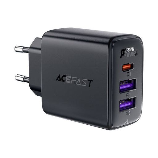 [055687] Zidni punjač Acefast A57 GaN 2xUSB-A+USB-C PD35W EU (crni)