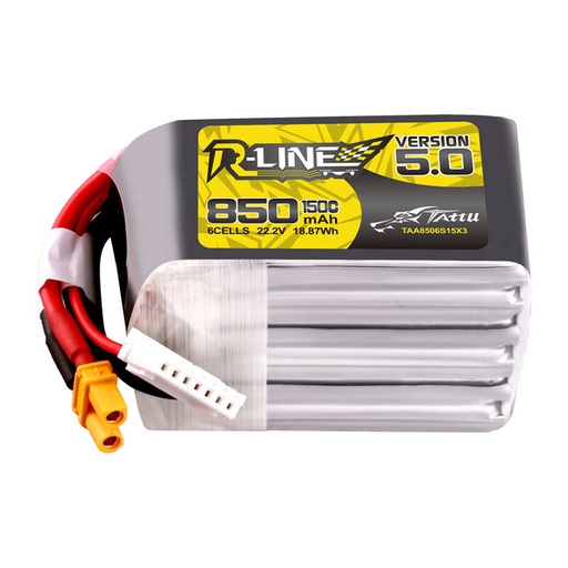 [062359] Tattu R-Line Wersja 5.0 850mAh 22.2V 6S1P 150C Lipo XT30U-F