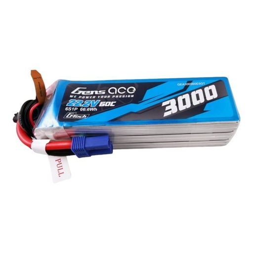 [065557] Gens ace G-Tech 3000 mAh 22,2 V 60C 6S1P Lipo baterija s EC5 utikačem