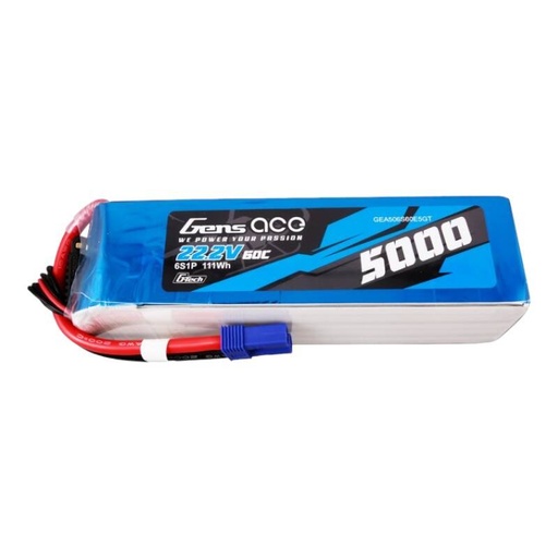 [065532] Gens ace G-Tech 5000mAh 22.2V 60C 6S1P Lipo baterija s EC5 utikačem