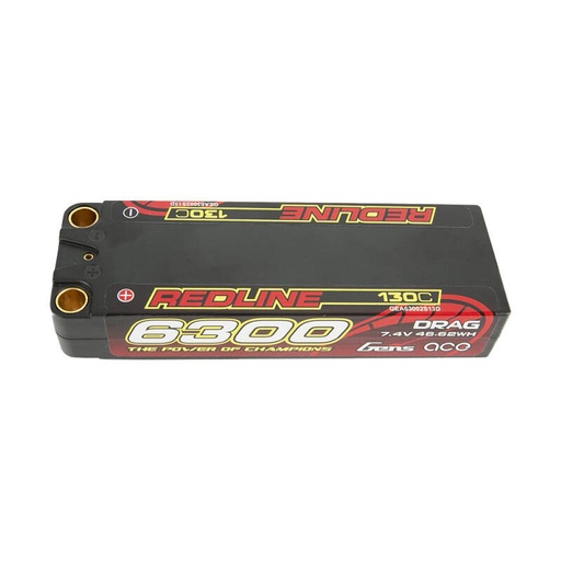 [065518] Gens ace Redline Series 6300mAh 7.4V 130C 2S2P HardCase 70# LiPo baterija