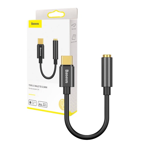 [020121] Baseus L54 audio adapter USB-C + mini priključak 3,5 mm (crni) (paket od 5 komada)