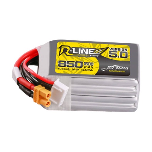 [062358] Tattu R-Line Wersja 5.0 850 mAh 14,8 V 4S1P 150C XT30U-F