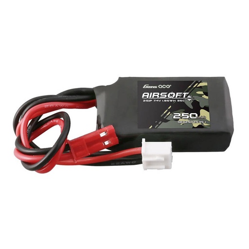 [065567] Gens ace 250mAh 7.4V 35C 2S1P Airsoft Gun Lipo baterija s JST-SYP utikačem