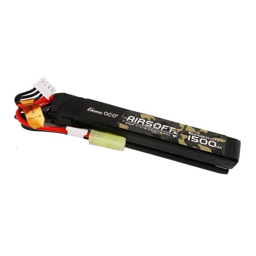 [065593] Gens ace 25C 1500mAh 3S1P 11.1V Nunchuck 2X Airsoft Gun Lipo baterija s T utikačem