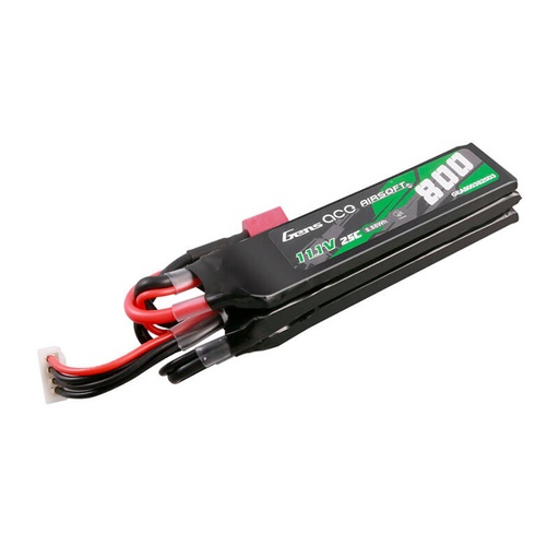 [065508] Gens ace 25C 800mAh 3S1P 11.1V NUNCHUCK 3X Airsoft Gun Lipo baterija s Deans(T) utikačem