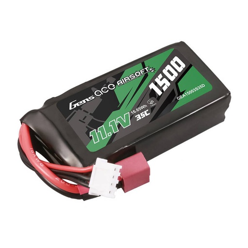 [065588] Gens ace 35C 1500 mAh 3S1P 11,1 V Airsoft Gun Lipo baterija s T utikačem