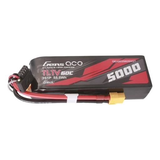 [065537] Gens ace G-Tech 5000mAh 11.1V 60C 3S1P Lipo kratke veličine s XT60 utikačem