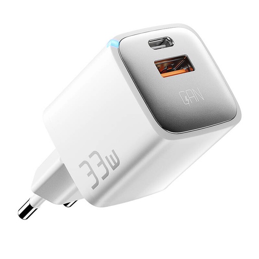 [060128] Punjač USB-A+USB-C 33W Essager GaN (bijeli)