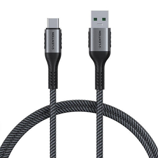 [059927] USB-A 3.1 na USB-C Kabel za brzo punjenje Lention CB-ACE-6A1M, 6A, 10Gbps, 0,5m (crni)