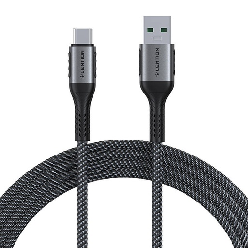 [059928] USB-A 3.1 na USB-C Kabel za brzo punjenje Lention CB-ACE-6A1M, 6A, 10Gbps, 1m (crni)