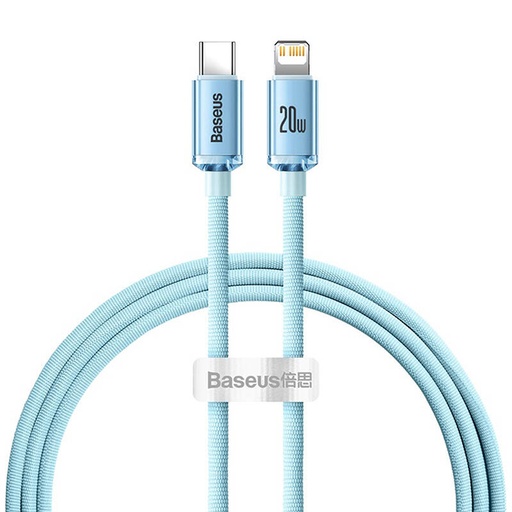 [063927] Baseus Crystal Shine USB-C na IP kabel, 20 W, 1,2 m (plavi)