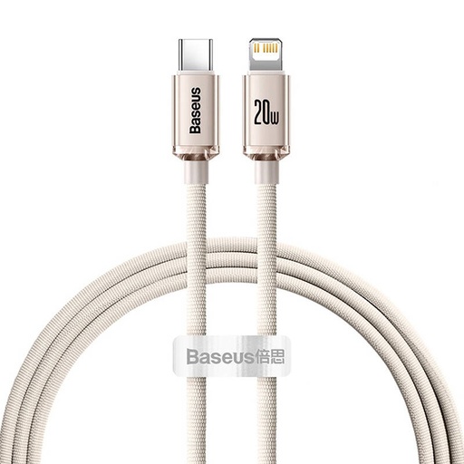 [063928] Baseus Crystal Shine USB-C na IP kabel, 20 W, 1,2 m (ružičasti)