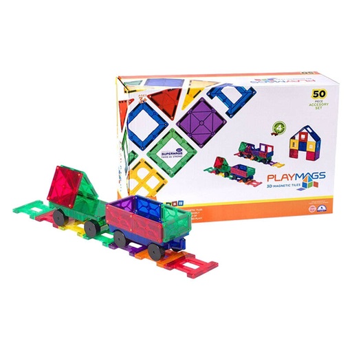 [068170] Magnetske pločice 3D Train Playmags 153 - set od 50 kom