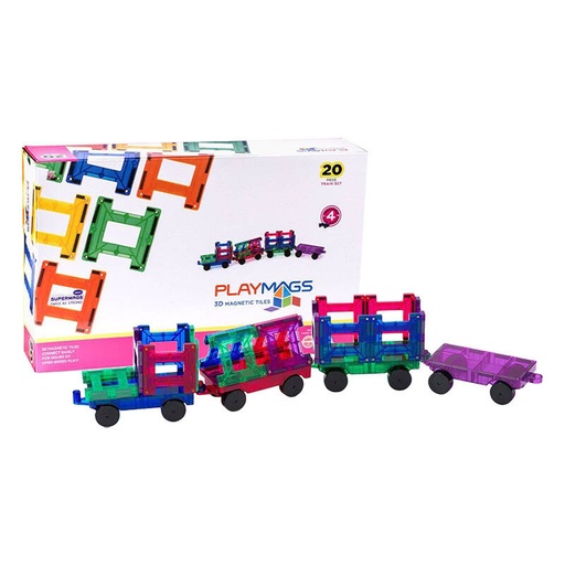 [068171] Magnetske pločice 3D Train Playmags 155 - set od 20 kom