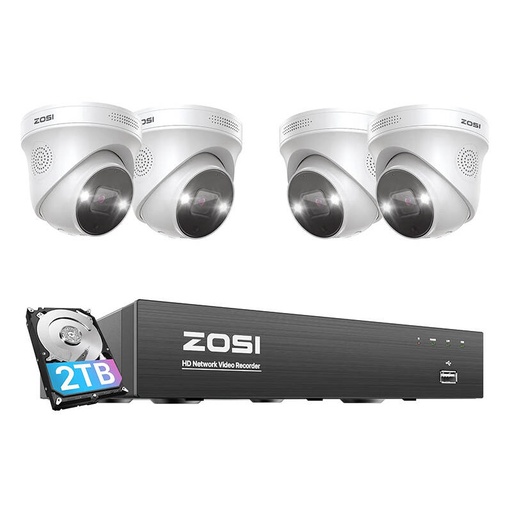 [066756] IP kamera ZOSI C225 4 kom WiFi 5MP + NVR 8ch + 2TB HDD