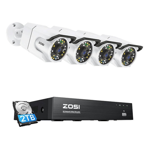 [066834] IP kamera ZOSI C105 4 kom WiFi 8MP + NVR 8ch + 2TB HDD