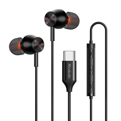 [062794] Mcdodo HP-3490 in-ear, žičane slušalice, USB-C (crna)