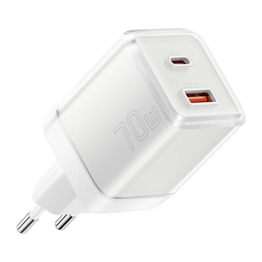 [068976] Zidni punjač Yueqi 70W GaN USB-C + USB-A (bijeli)