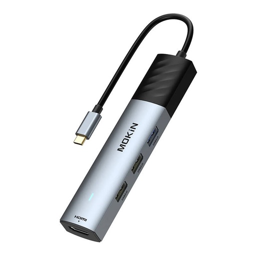 [067135] HUB 5u1 MOKiN USB-C PD 3.0 100W (srebrni)