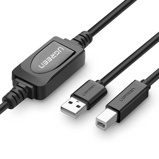 [022511] Aktivni printer kabel USB 2.0 A-B UGREEN US122, 10m (crni)