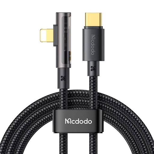 [071996] McDodo CA-3390 36 W 1,2 m USB-C na Lightning kutni kabel (crni)