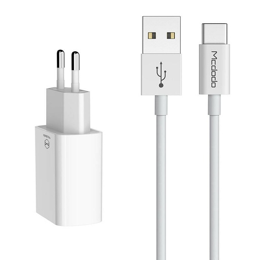 [070348] Mcdodo USB Dual Charger CH-6721 (EU) Type-C 1m Putni set (bijeli)