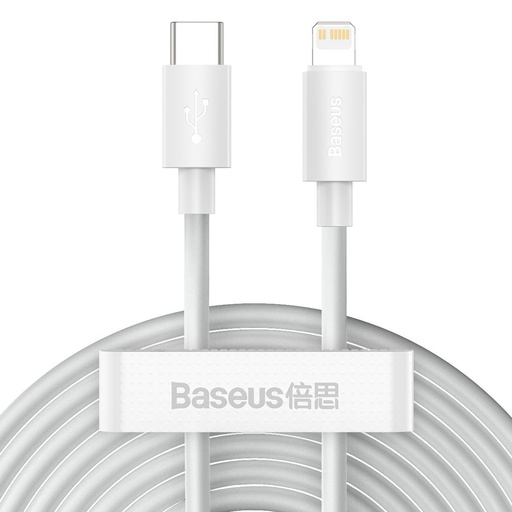 [024159] Baseus Simple Wisdom Data Cable Kit USB-C to Lightning PD 20W (2PCS/Set) 1.5m bijeli