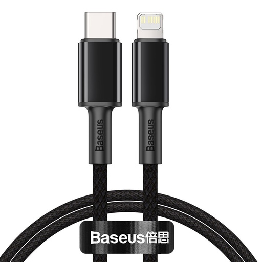 [024640] Baseus pleteni kabel visoke gustoće Type-C na Lightning, PD, 20 W, 1 m (crni)