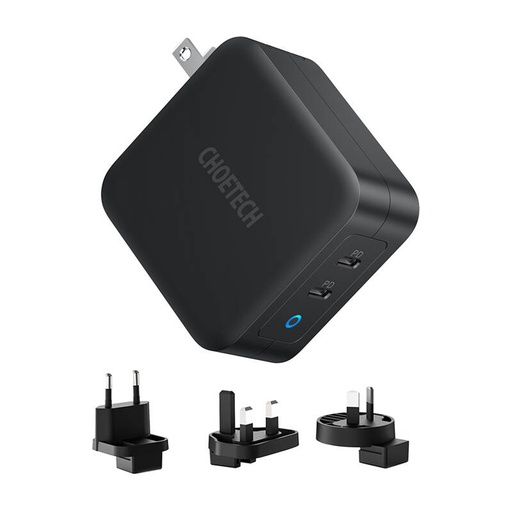 [072229] Choetech PD6008 2xUSB-C PD 100W GaN mrežni punjač