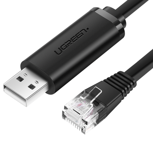 [025626] Konzolni kabel za mrežne uređaje UGREEN CM204 USB - RJ45, 1.5m (crni)