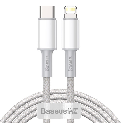 [024643] USB-C na Lightning Baseus pleteni kabel visoke gustoće, 20 W, PD, 2 m (bijeli)