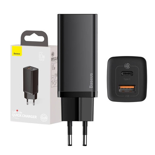 [026517] Brzi putni punjač Baseus GaN2 Lite USB+C 65W EU (crni)