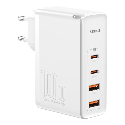 [026540] Putni punjač Baseus GaN2 Pro Quick 2x USB + 2x USB-C, 100W, EU (bijeli)