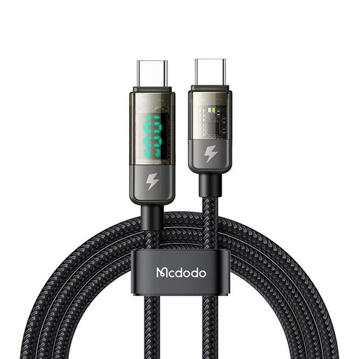 [066773] McDodo CA-3611 USB-C na USB-C kabel, automatsko isključivanje, PD 100W, 1,8m (crno)