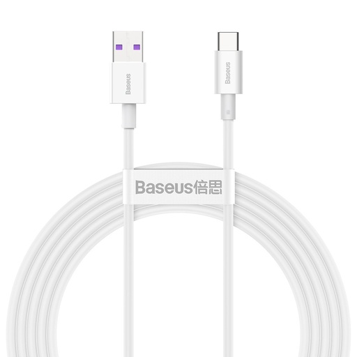 [026225] Baseus Superior Series kabel USB na USB-C, 66W, 2m (bijeli) (paket od 5 komada)