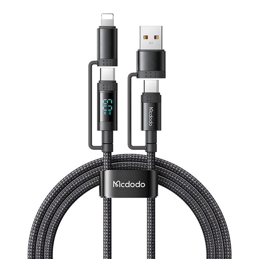 [072288] McDodo 4-u-1 USB-C/A do USB-C/Lightning Cable CA-1990 1,2m (crno)