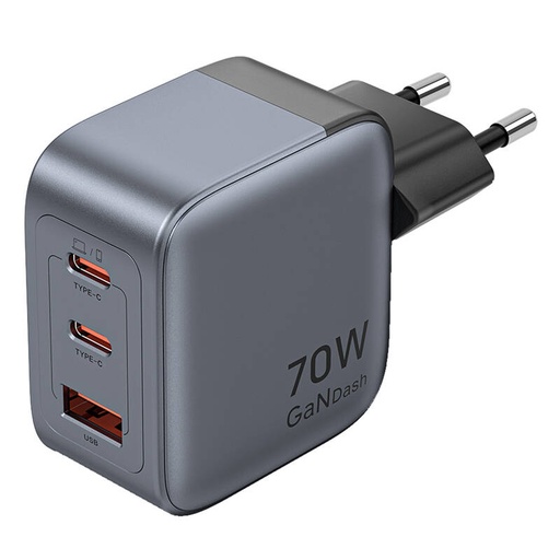 [072391] Gan ventin usb-c+c+a 70W punjač (sivi)