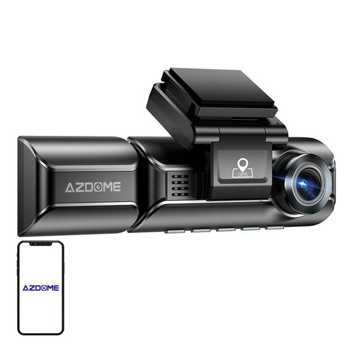 [073977] AZDOME 550PRO prednja kamera 4K, stražnja kamera 1080p i interna IR kamera, WiFi 5G/2,4G, GPS, G-senzor, USB-C + 64GB memorijska kartica