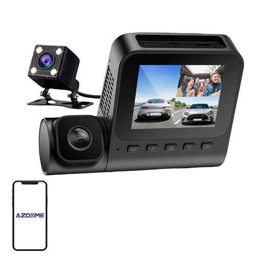 [074722] 1080p Prednja kamera, 1080p zatvorena kamera i VGA stražnja kamera Azdome V600-3Ch, G-senzor