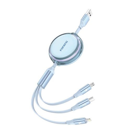 [072642] FONENG X113 3-in-1 kabel 1,1m plava