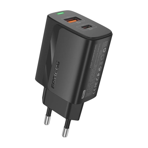 [072645] FONENG EU66 A+C 2 Mrežni punjač (PD20W) Black